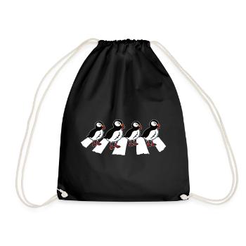 Papageitaucher Papageientaucher Puffin - Turnbeutel - Schwarz - Vorne