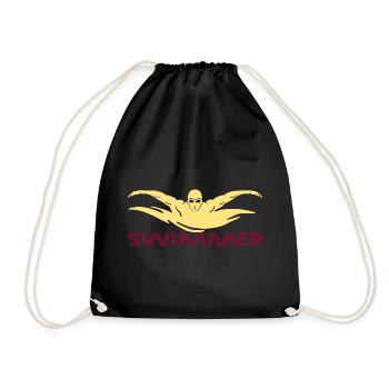 Swimmer - Drawstring Bag - black - Front