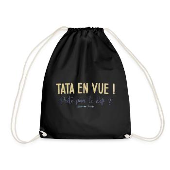 Tata en vue ! Prête pour le défi ? Cadeau Annonce - Sac de sport léger - noir - Devant