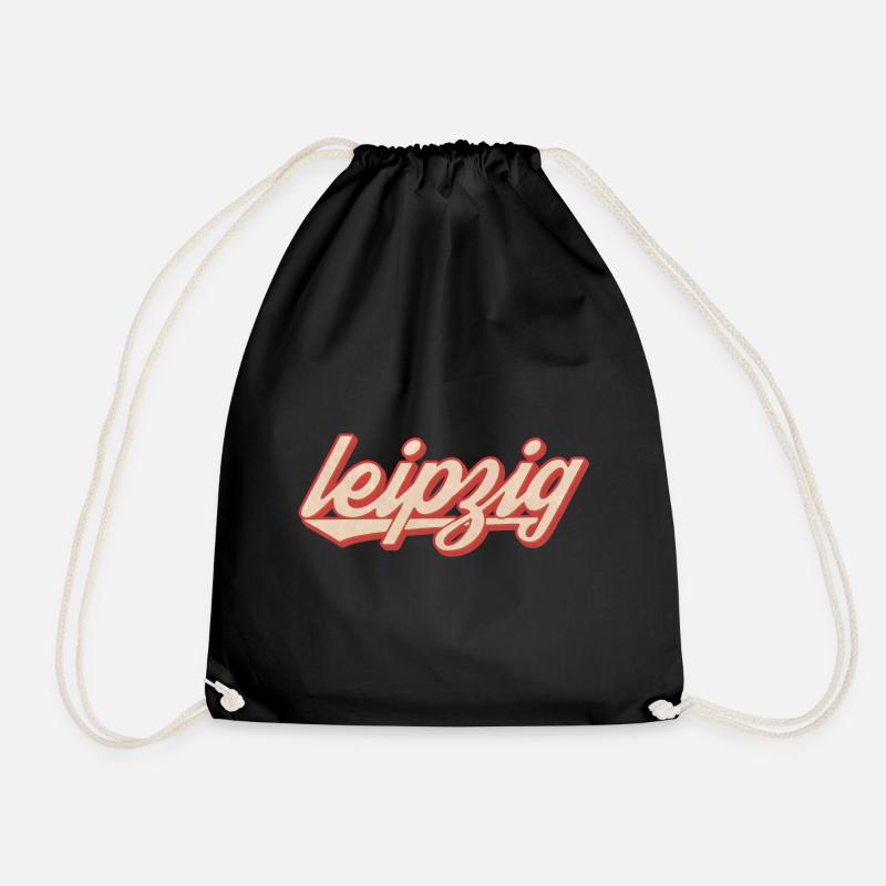 Leipzig Script Vintage Logo - Turnbeutel - Schwarz