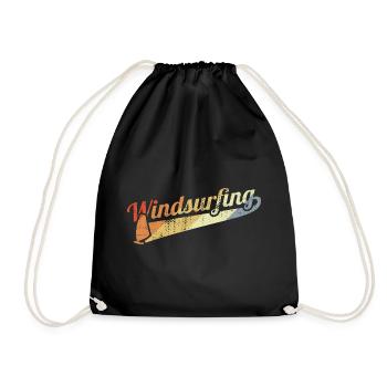 Vintage Windsurfen - Turnbeutel - Schwarz - Vorne