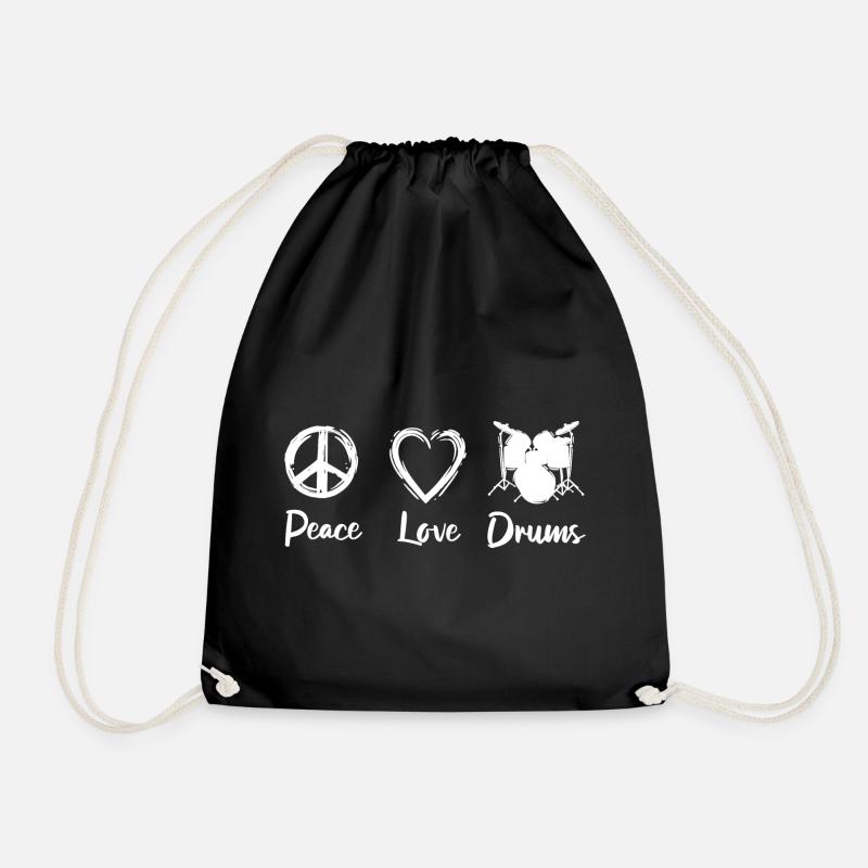Peace Love Drums - Turnbeutel - Schwarz