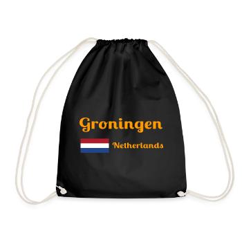 Groningen Niederlande - Stilvolle Drucke - Turnbeutel - Schwarz - Vorne