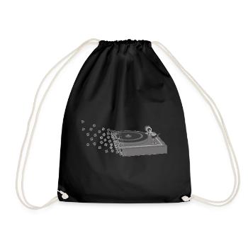 Turntable Pixelart - Drawstring Bag - black - Front