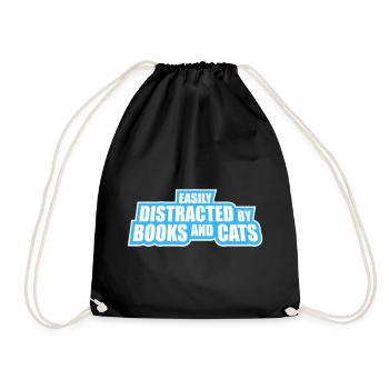 Facilement distrait par les livres et le livre des chats - Sac de sport léger - noir - Devant