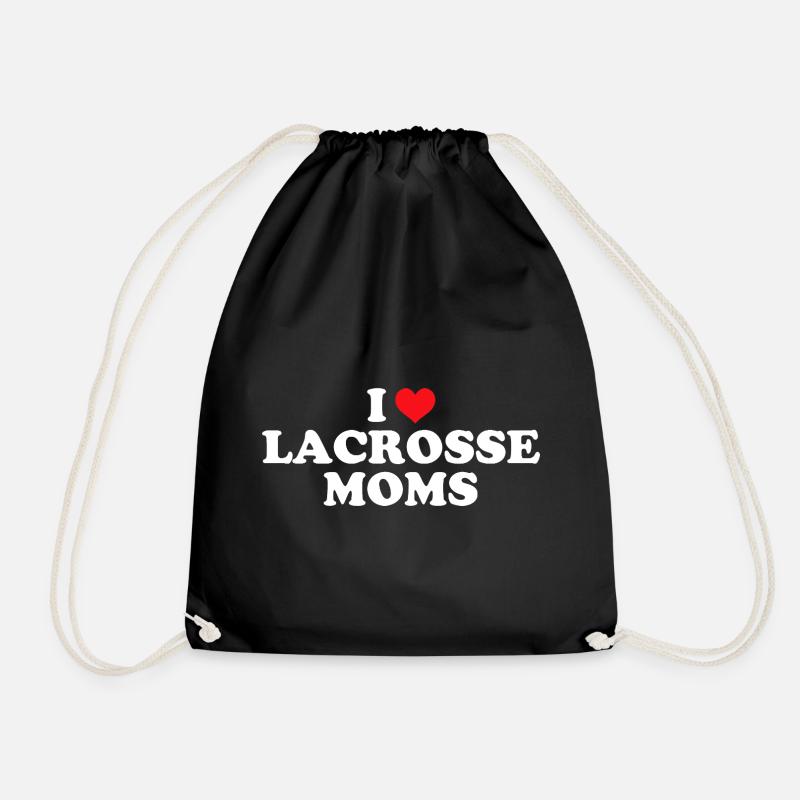 I Love Lacrosse Moms - Drawstring Bag - black
