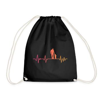 Vater und Sohn Herzschlag Geschenk Vater Sohn - Turnbeutel - Schwarz - Vorne