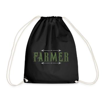 farmer - Drawstring Bag - black - Front
