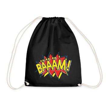 BÄÄÄM Comic Strip Action Bubble - Pop-Art Style - Turnbeutel - Schwarz - Vorne