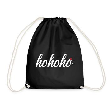 hohoho avec bonnet de Noel - Sac de sport léger - noir - Devant