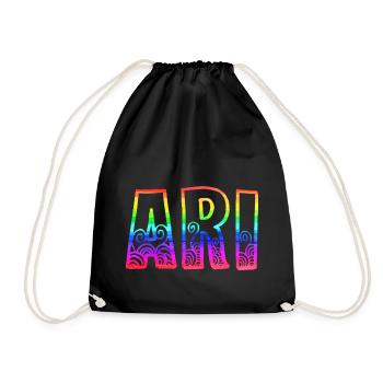 ari rs regenbogen - Turnbeutel - Schwarz - Vorne