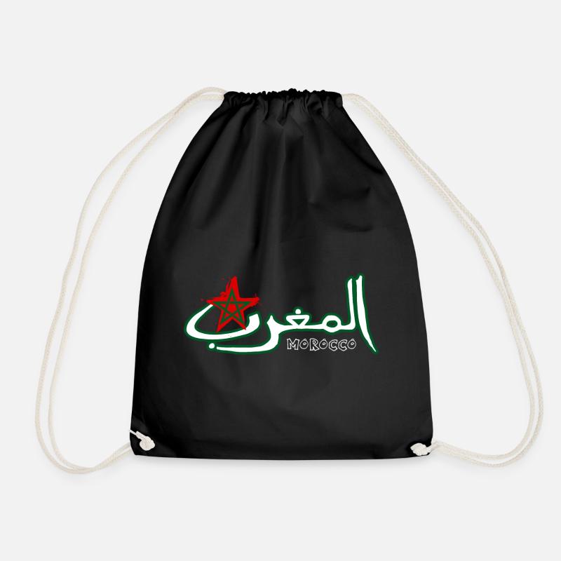 Morocco in Arabic - Drawstring Bag - black