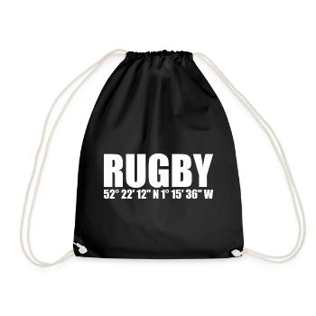 Rugby coordinates - Drawstring Bag - black - Front