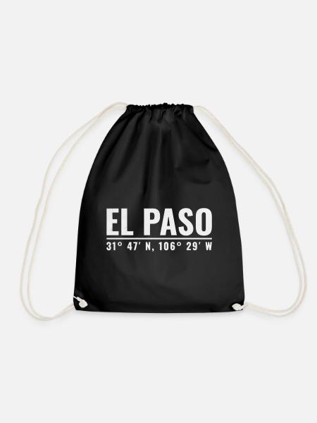 El Paso Vintage Schriftzug - Turnbeutel - Schwarz