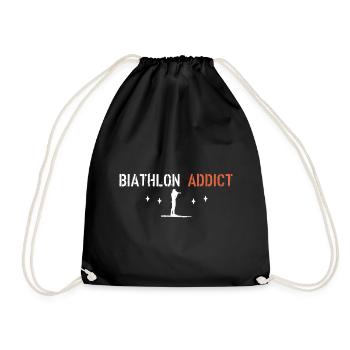 Biathlon addict - Drawstring Bag - black - Front