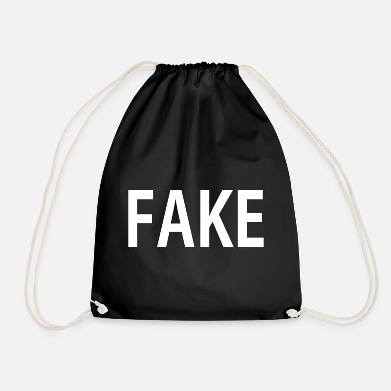 Fake - Drawstring Bag - black