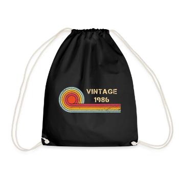 Vintage 1986 Geburtstag Retro Design - Turnbeutel - Schwarz - Vorne
