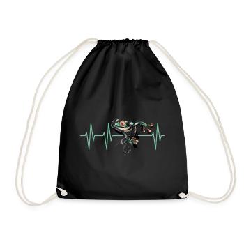 frog pulse heartbeat poison dart frogSymbol icon - Drawstring Bag - black - Front