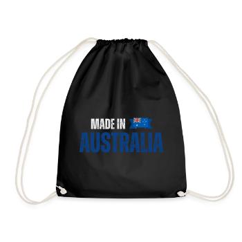 Made in Australia, Australian pride - Drawstring Bag - black - Front
