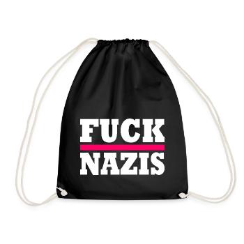 Fuck nazis - Turnbeutel - Schwarz - Vorne