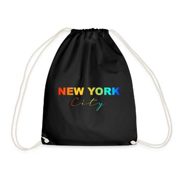 New York City Rainbow - Turnbeutel - Schwarz - Vorne