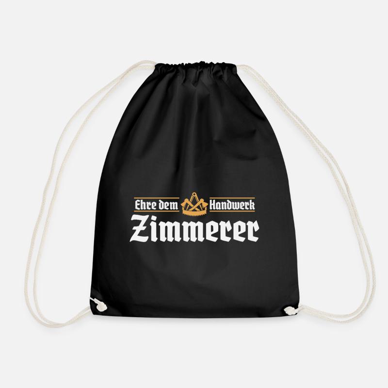 Zimmerer Handwerk Zimmermann Zunftzeichen - Turnbeutel - Schwarz