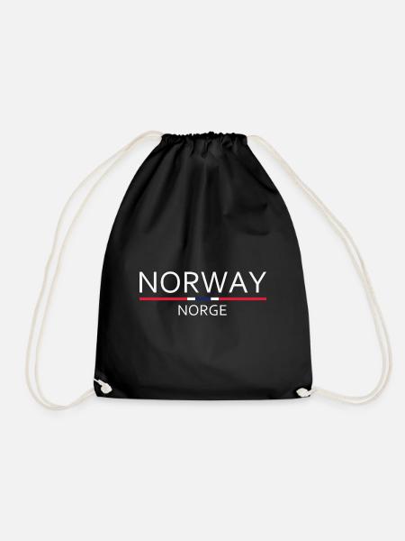 Norway - Norge - Norwegen - Flagge - Skandinavien - Turnbeutel - Schwarz