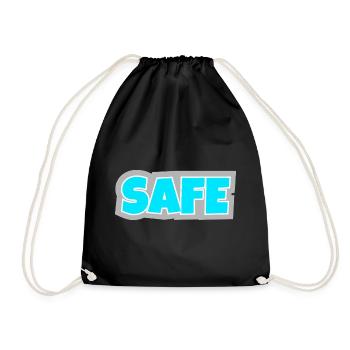 Safe - eindeutig, klar und Statement pur. - Turnbeutel - Schwarz - Vorne