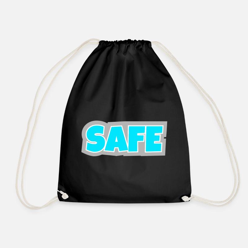 Safe - eindeutig, klar und Statement pur. - Turnbeutel - Schwarz