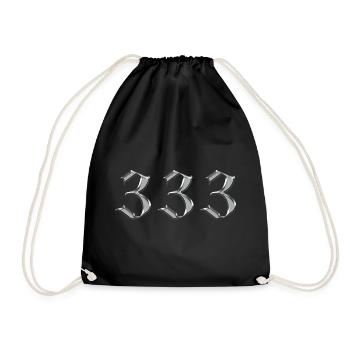 Angel Number 333 Support - Drawstring Bag - black - Front