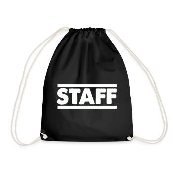 Staff Lettering Bold Contrast - Drawstring Bag - black - Front
