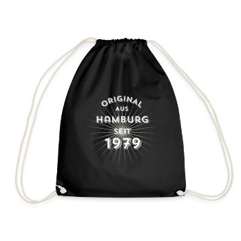 Original from Hamburg since 1979 - Drawstring Bag - black - Front