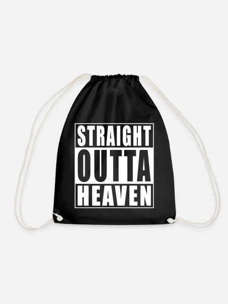 Straight Outta Heaven - Turnbeutel - Schwarz