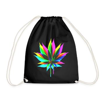 colorful HEMP - Drawstring Bag - black - Front