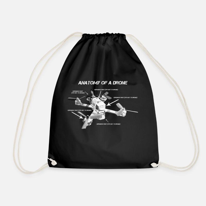 Anatomie drone copter fpv course idée cadeau drôle - Sac de sport léger - noir