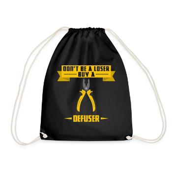 Don't be a loser buy a defuser Antiterror csgo ct - Turnbeutel - Schwarz - Vorne