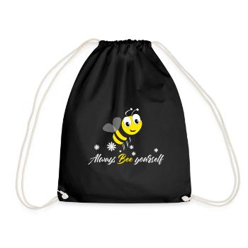 bee - Drawstring Bag - black - Front