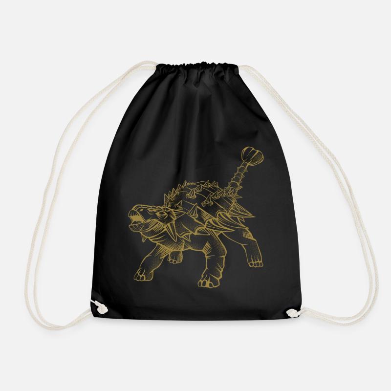 Ankylosaurus - Drawstring Bag - black