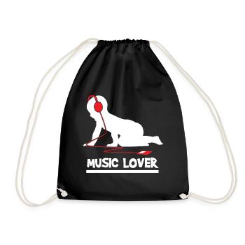 Music Lover Baby - Geschenkidee - Turnbeutel - Schwarz - Vorne