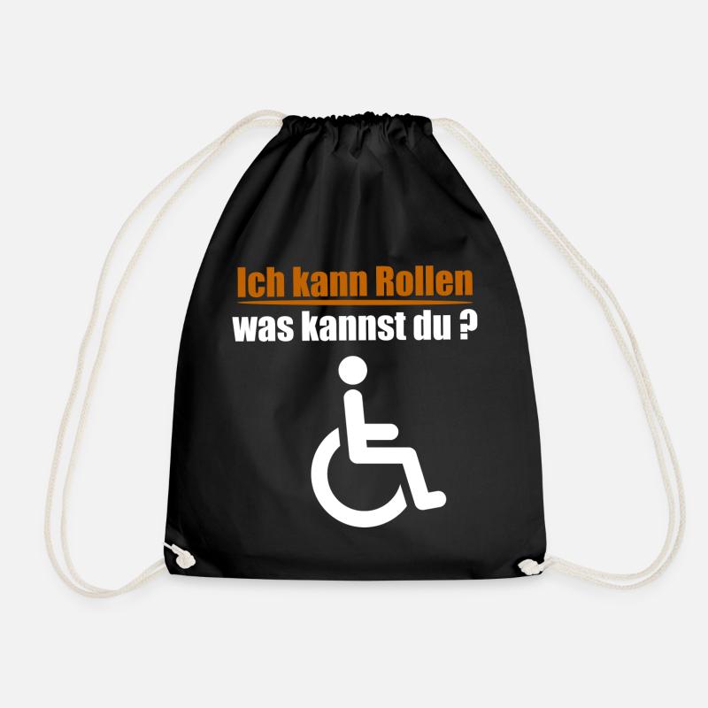 ich kann rollen was kannst du | Rollstuhl - Turnbeutel - Schwarz