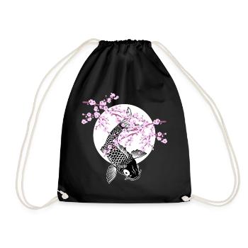 Cherry Blossoms SAKURA NISHIKIGOI Koi 2 - Turnbeutel - Schwarz - Vorne