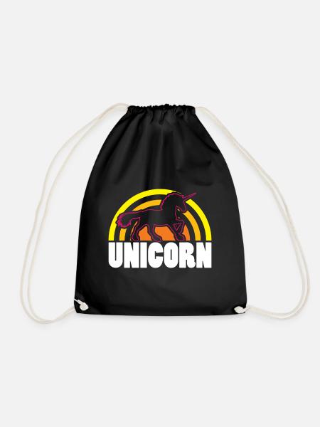 Unicorn fantasy Pegasus geschenkidee - Turnbeutel - Schwarz