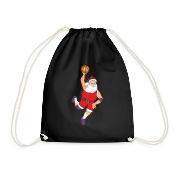Dunking Santa Basketball Spieler Weihnachtsmann - Turnbeutel - Schwarz - Vorne