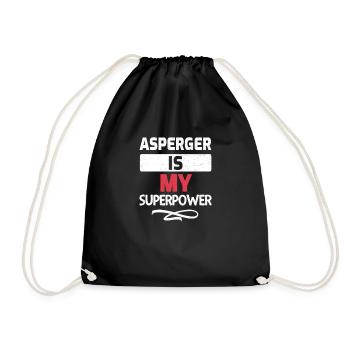 Asperger is my super power shirt - Drawstring Bag - black - Front