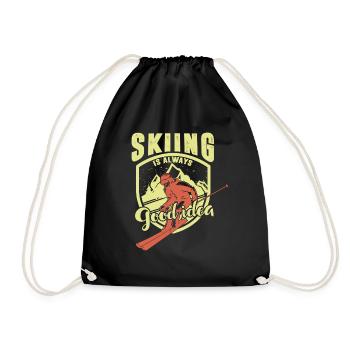 Skiing is always a good idea - Drawstring Bag - black - Front