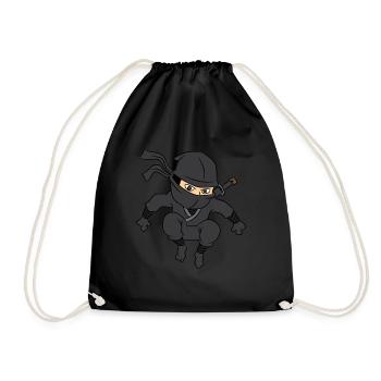Ninja sabre cadeau garçon costume masque - Sac de sport léger - noir - Devant