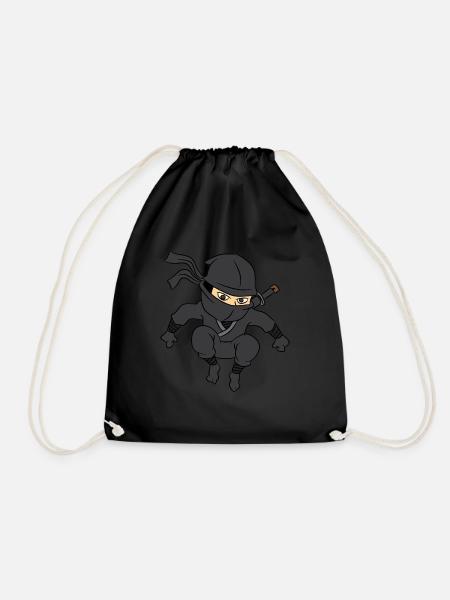 Ninja Schwert Geschenk Junge Kostüm Maske - Turnbeutel - Schwarz