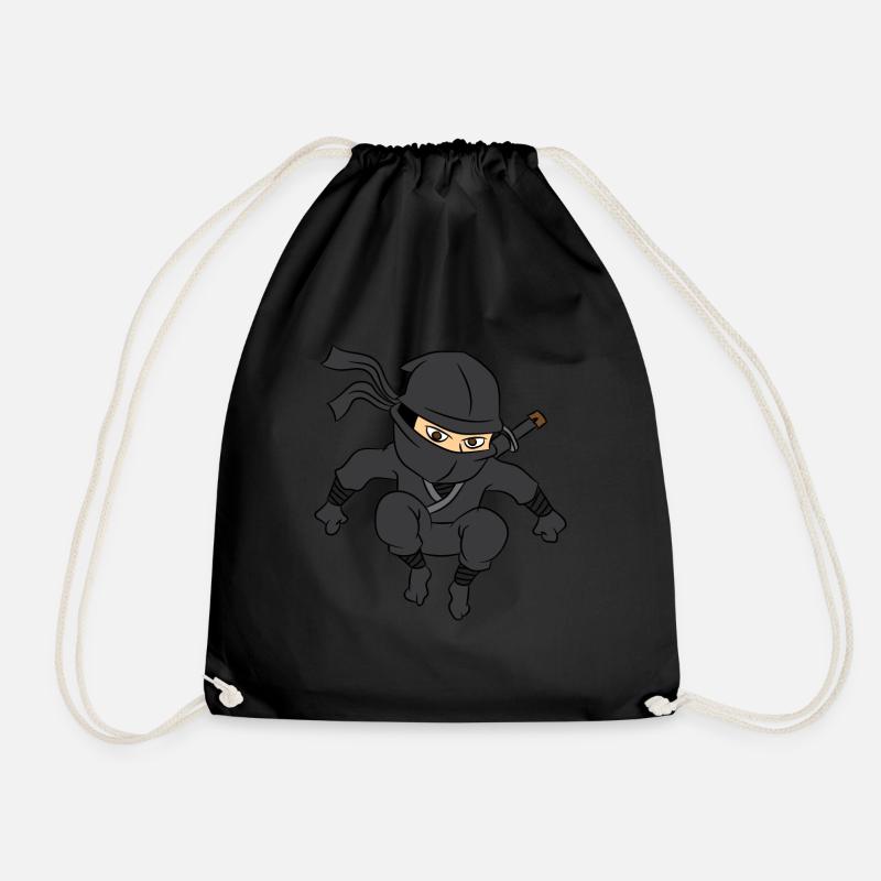 Ninja Schwert Geschenk Junge Kostüm Maske - Turnbeutel - Schwarz