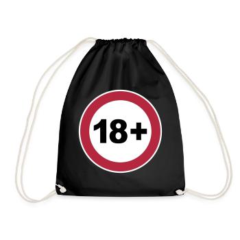 18+ / 18 / 18. / Achtzehn / Geburtstag / 3c - Turnbeutel - Schwarz - Vorne