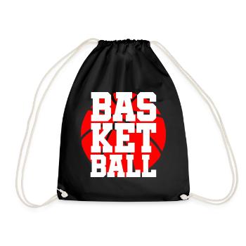 Basketball Ball Slam Dunk Rebound Gift - Drawstring Bag - black - Front